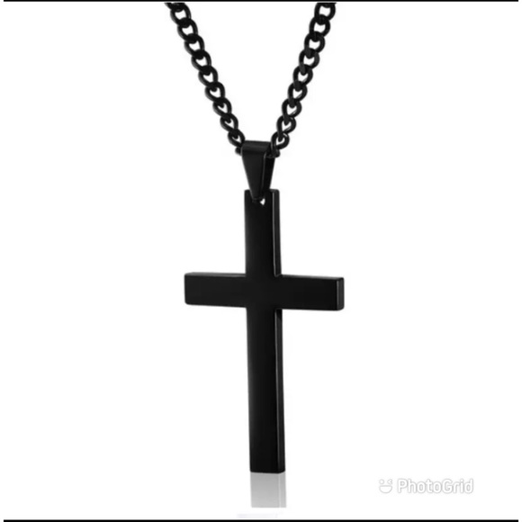 Men’s Cross Necklace Stainless Steel Chain Pendant - Picture 8 of 8